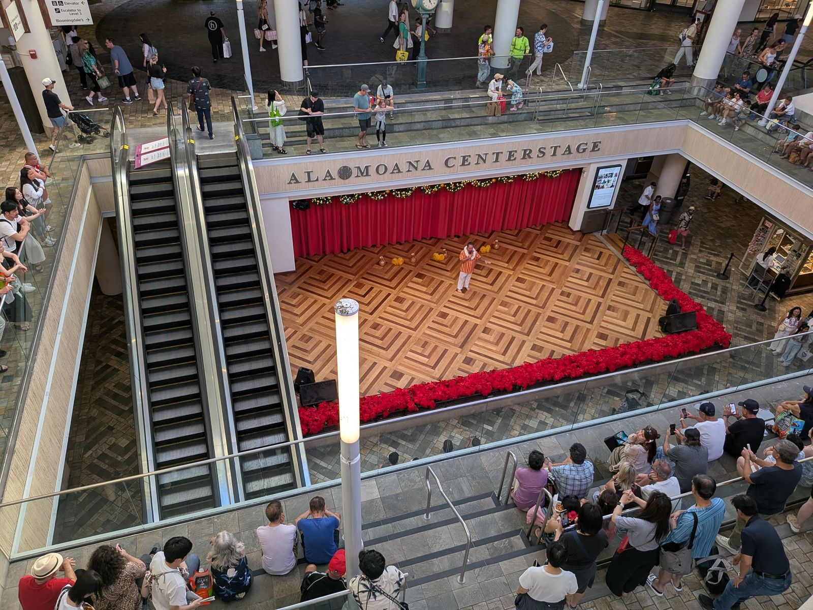 Ala Moana Centerstage seen from above, with the audience around the stage, November 2025