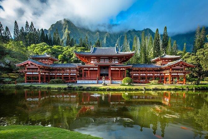 Byodo-In Temple and its reflection in the pond