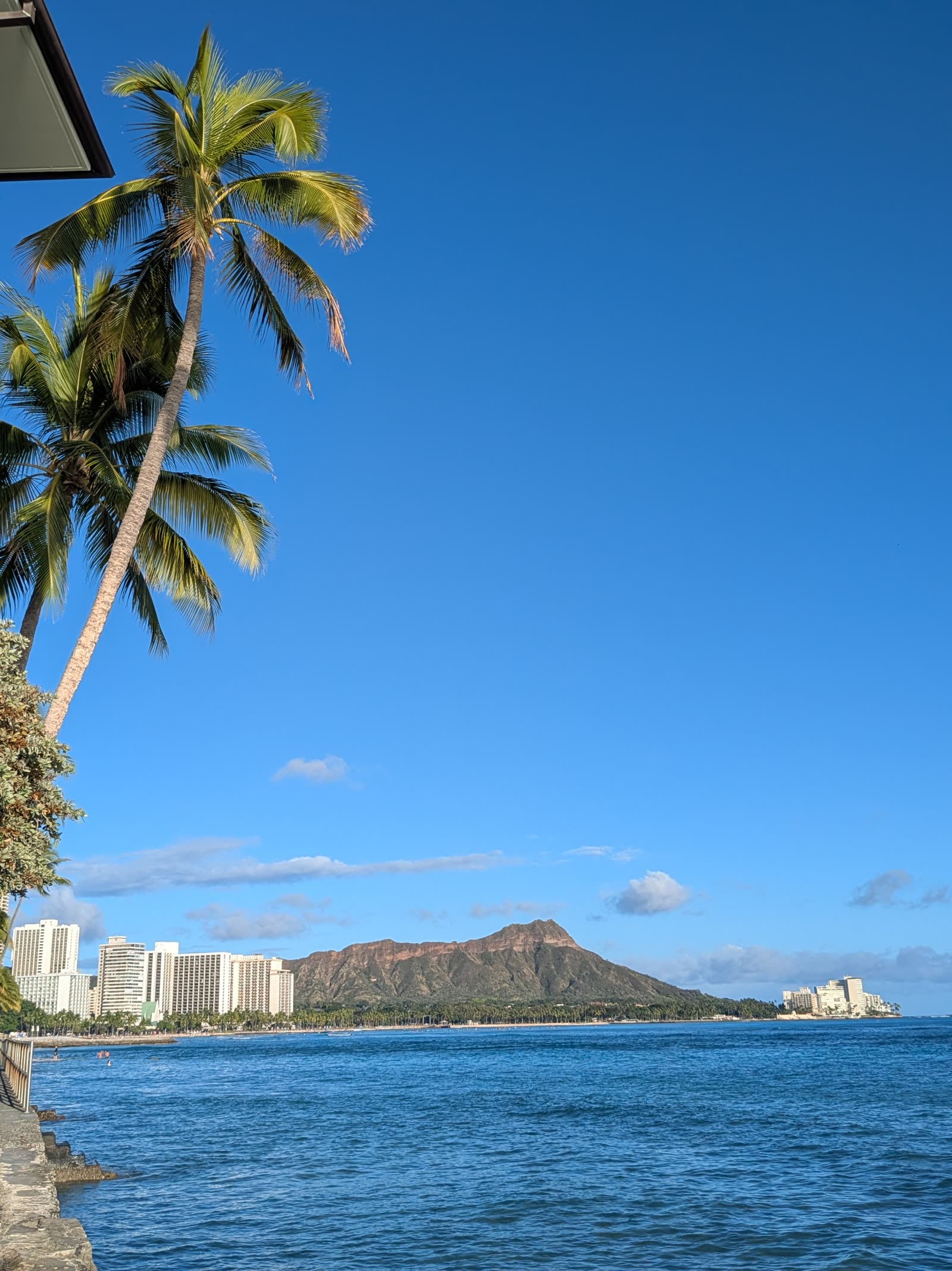 Diamond Head crater seen from the water with the Waikiki skyline, May 2025