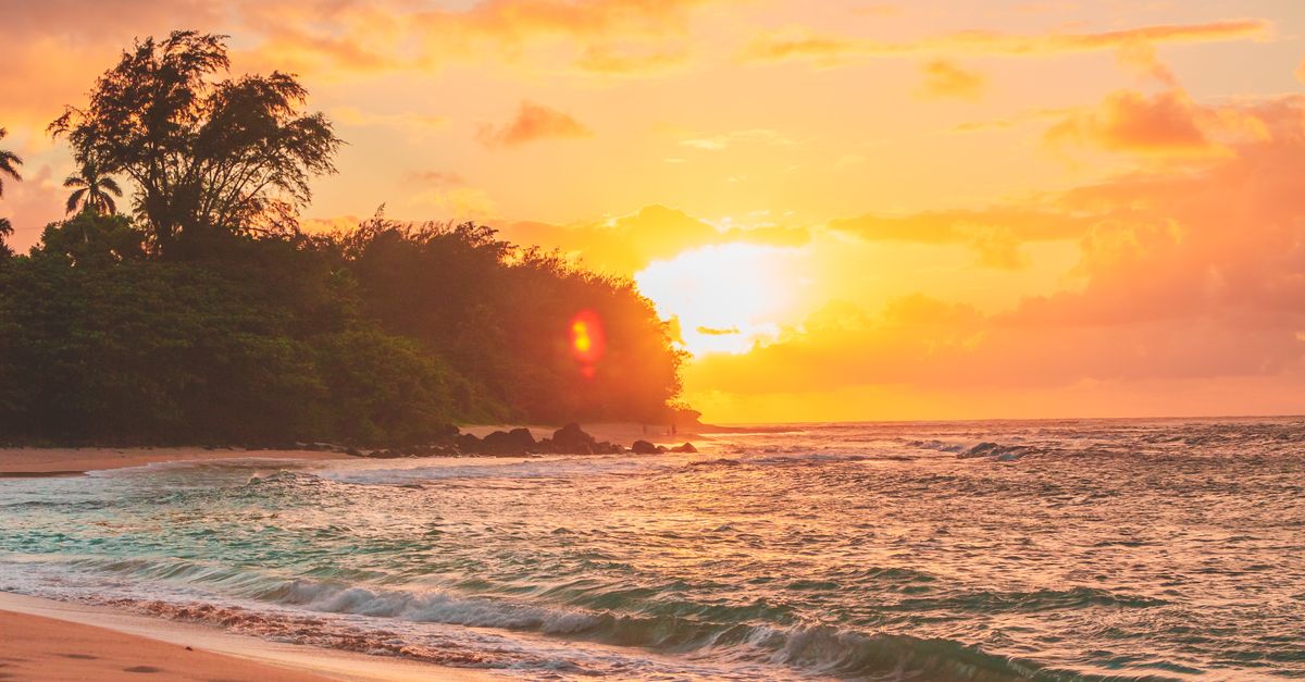 Sandy beach at sunrise